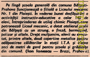 minune EDUCATIONALA in comunism, la Ploiesti