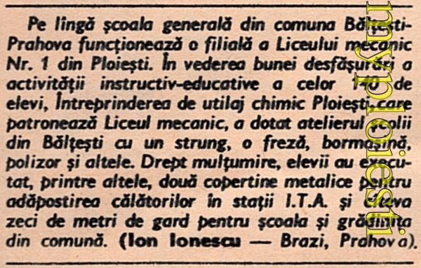 minune EDUCATIONALA in comunism, la Ploiesti