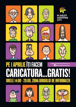 Ziua caricaturilor de 1 aprilie la Ploiești Shopping City 