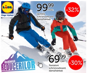 LIDL are oferta la echipament de ski si snowboard