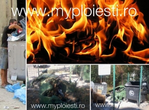 Tiganii continua incendierea pubelelor - Ii enerveaza ca arunci gunoiul unde trebuie - GALERIE FOTO