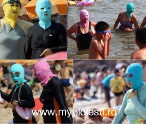 Facekinis, ultima moda in Asia, la costume de baie. Pe cand si la Mamaia, sau la Sky Pool?