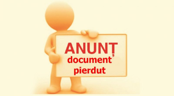 ANUNȚ DE PIERDERE - ALIZEE EVENTS SRL
