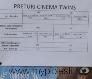 Preturile de la Cinema TWINS Ploiesti